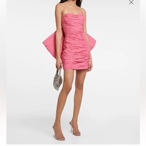 Rotate Birger Christensen - bow-embellished ruched minidress - 34 AU / XS
